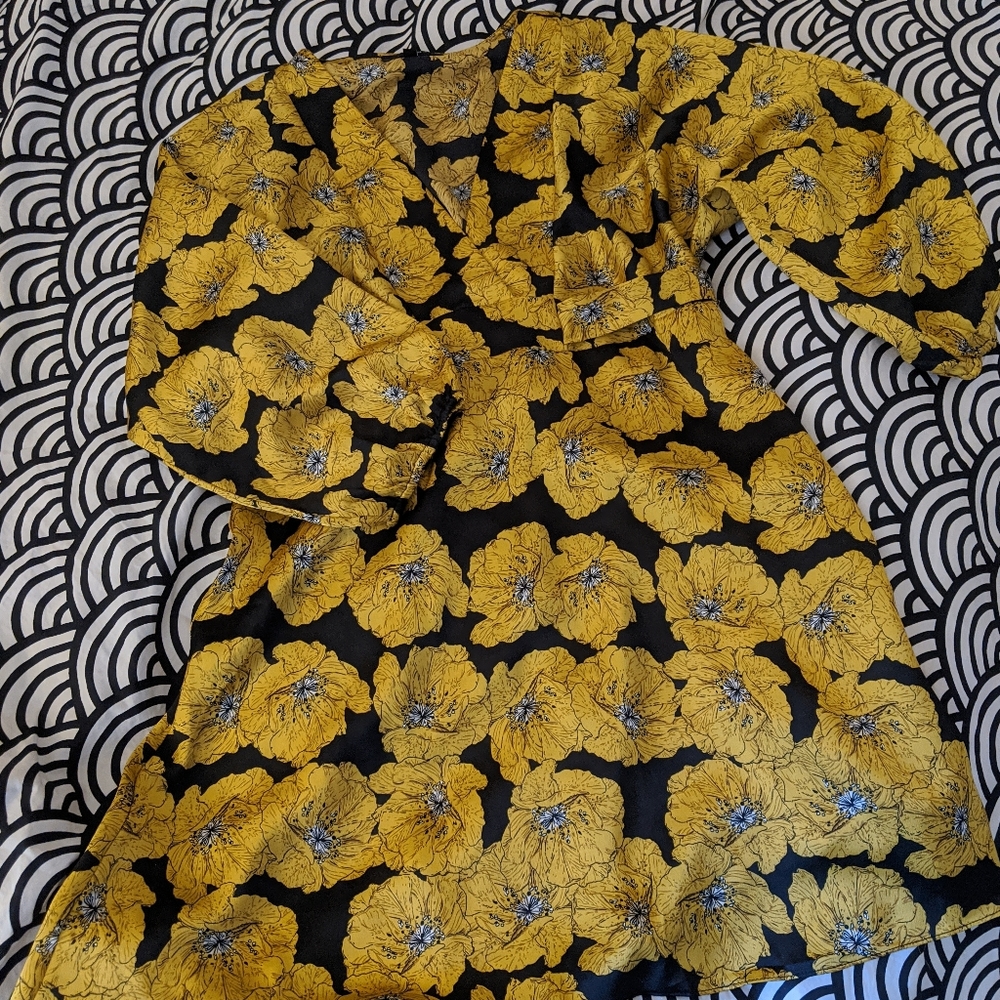 EUC Sunny silky belted kimono-style midi dress